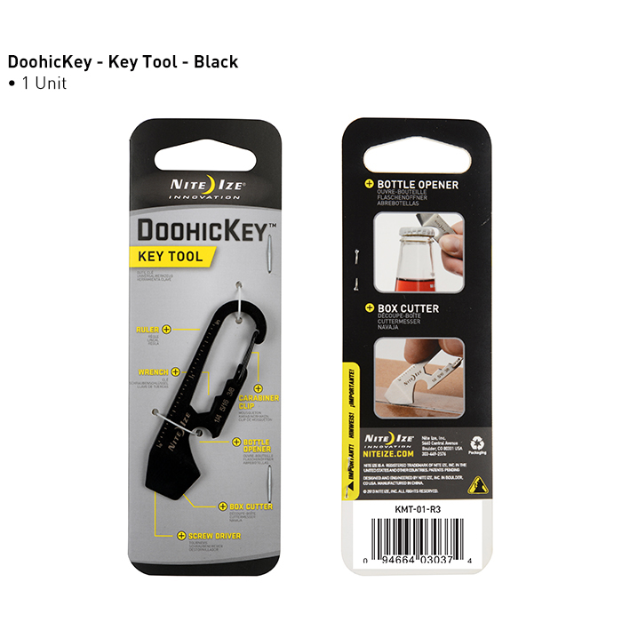 กุญแจเครื่องมือเอนกประสงค์ NiteIze DOOHICKEY - KEY TOOL Black
