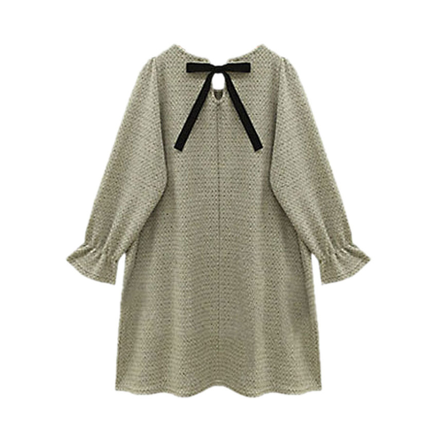 ZANZEA Puff Sleeve Casual Loose Short Knit Women Fashion Back BowAsia Dresses