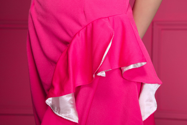 maxi dress เดรสยาว งานแต่ง สีชมพู แขนกุด ใส่ออกงาน น่ารัก สวยๆ