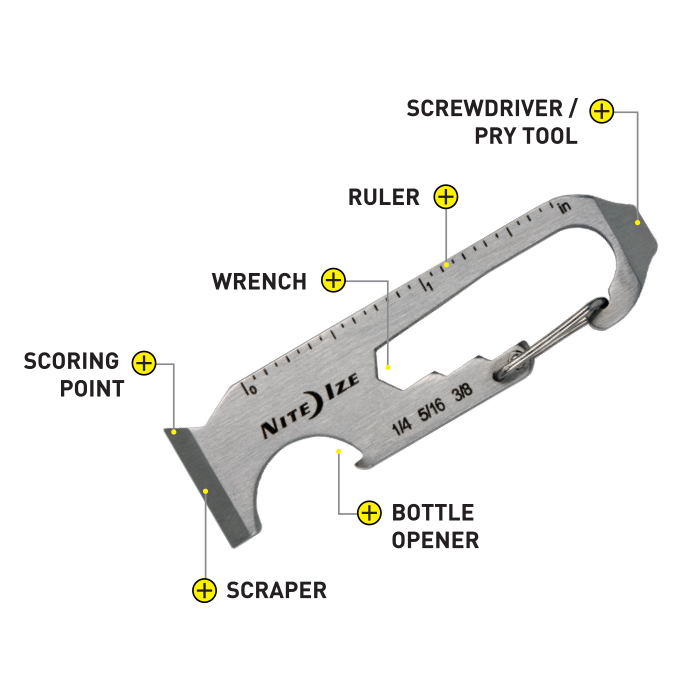กุญแจเครื่องมือเอนกประสงค์ NiteIze DOOHICKEY 6X KEY TOOL