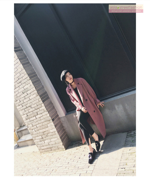 เสื้อโค้ท เน้นใส่คลุมสไตล์เกาหลี เหมาะกับอากาศไม่หนาวมาก 15 ขึ้นไป กำลังสวยจ้า งานตามแบบ