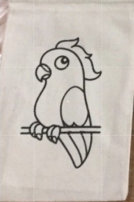 ถุงผ้าระบายสี นกแก้ว 14 - Eco Bag parrot 14
