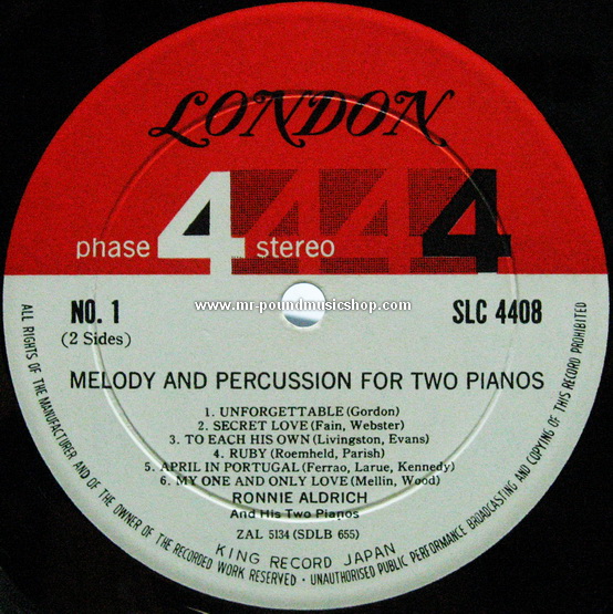 Ronnie Aldrich And His Two Pianos - Melody And Percussion For Two Pianos