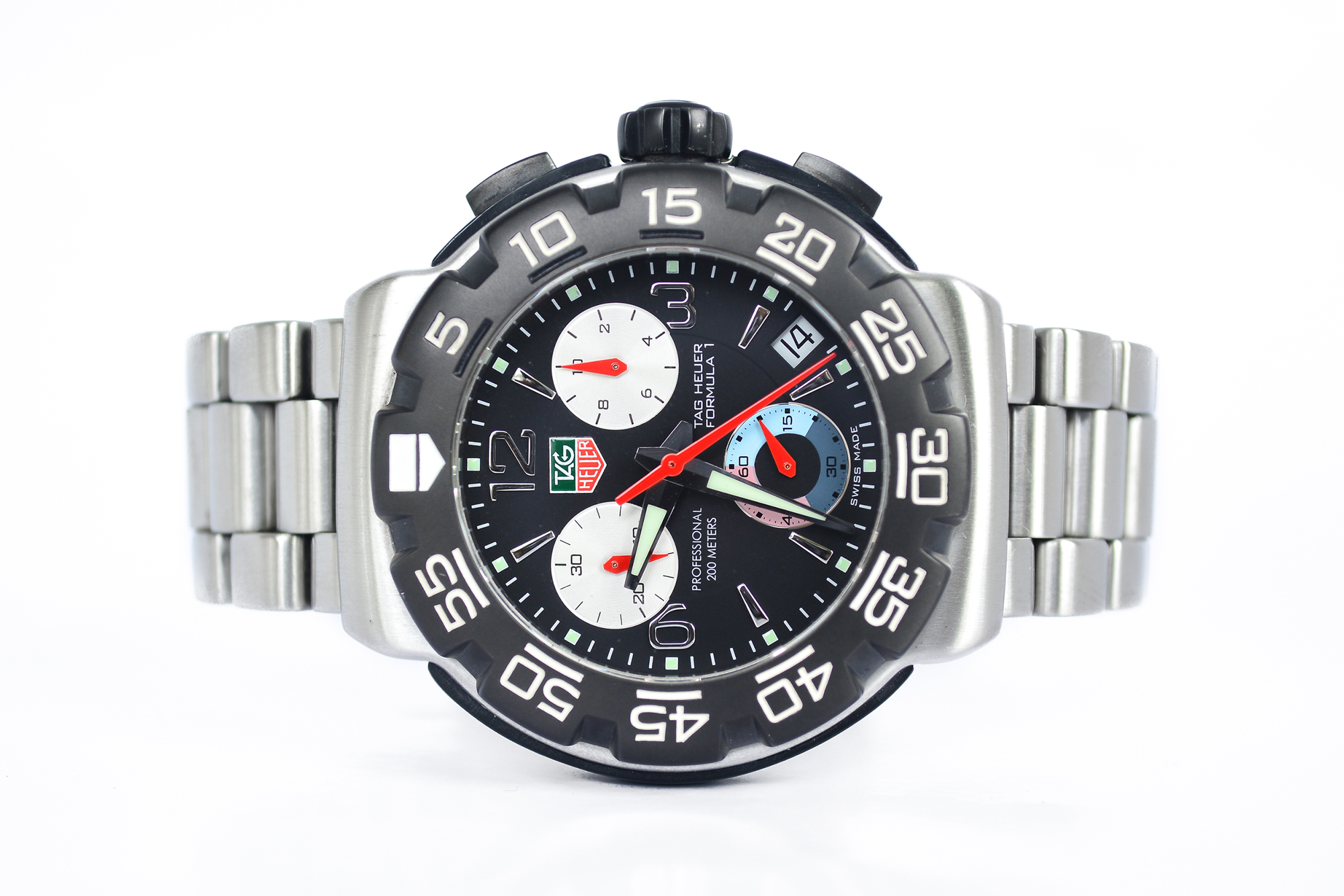 Tag Heuer F1 Chronograph Quartz หน้าดำ สายเหล็ก (Sold)