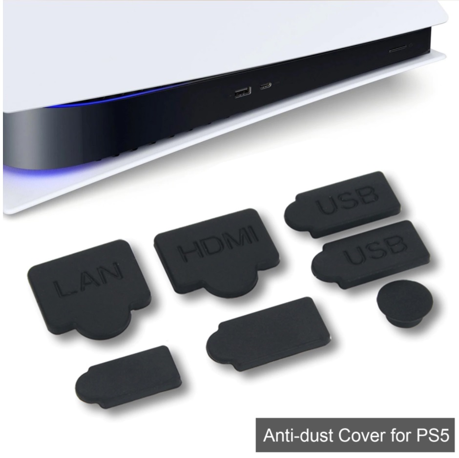 ชุดยางกันฝุ่นพอร์ทเครื่อง PS5 รุ่นแรก (7 ชิ้น) Anti Dust Cover for PS5