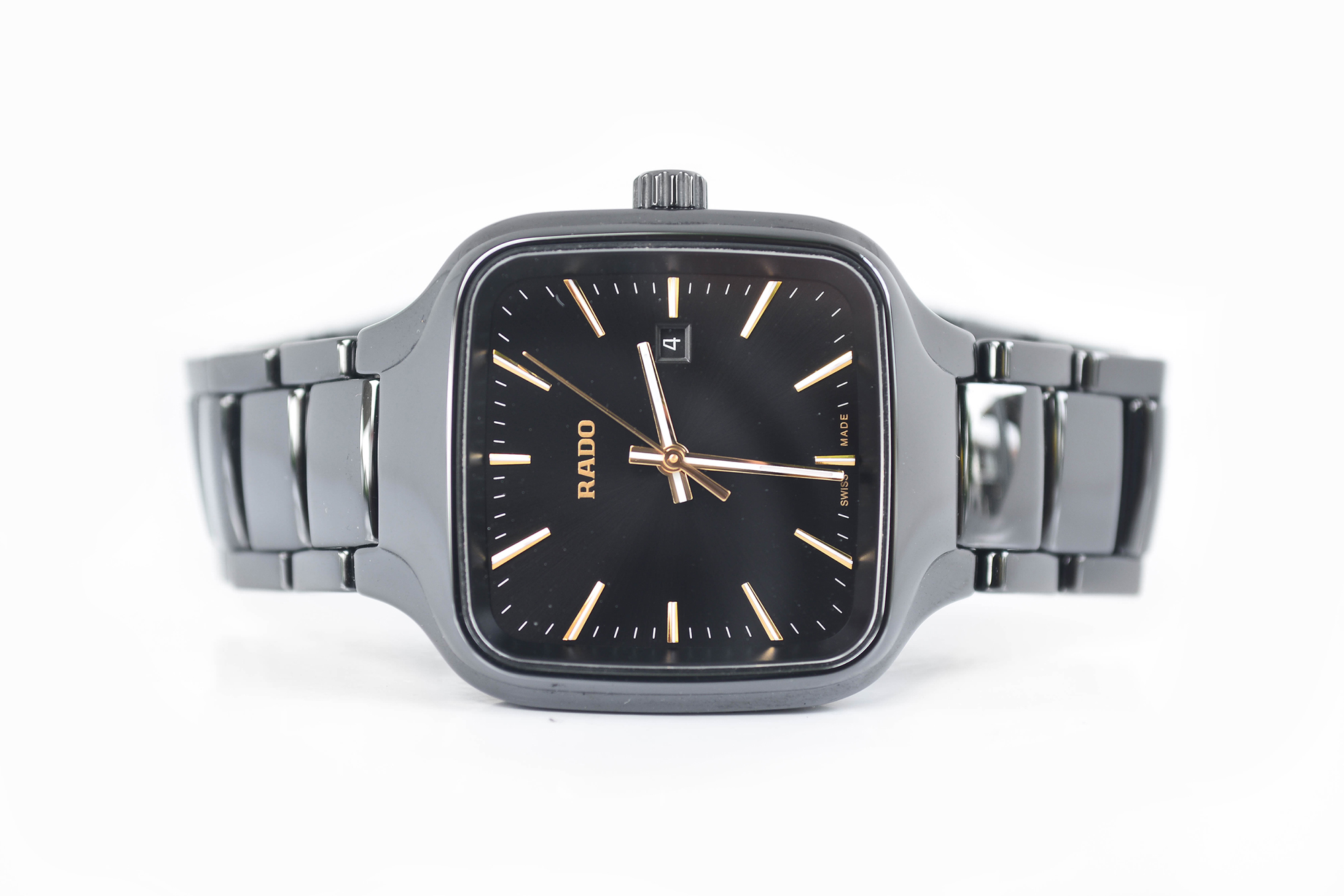 Rado True Square Ceramic Lady Size Quartz หน้าดำ