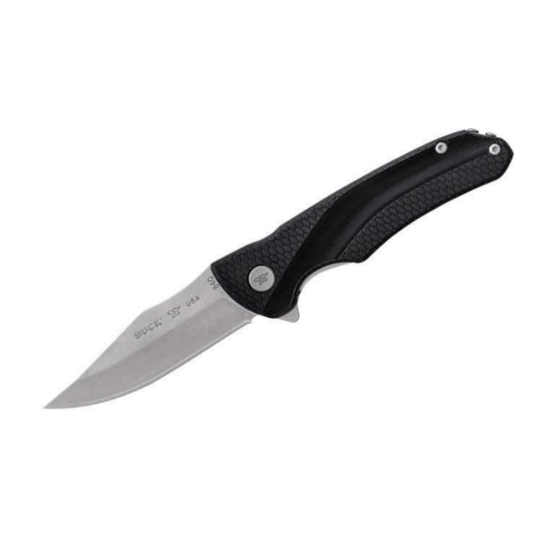 มีดพับ Buck 840 Sprint Select Flipper Knife 3.125" 420HC Stainless Steel Drop Point, Black GRN Handles - 11896