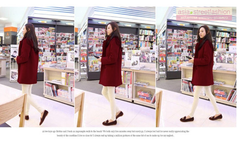 S-4XL เสื้อโค้ทกันหนาว สไตล์เกาหลี ทรงเรียบง่าย ทรงยาว ดูดี ผ้าวูลผสมบุซับในกันลม จะใส่คลุม หรือใส่เป็นโค้ทก้สวยเก๋ พร้อมส่งจ้า ไวน์แดง