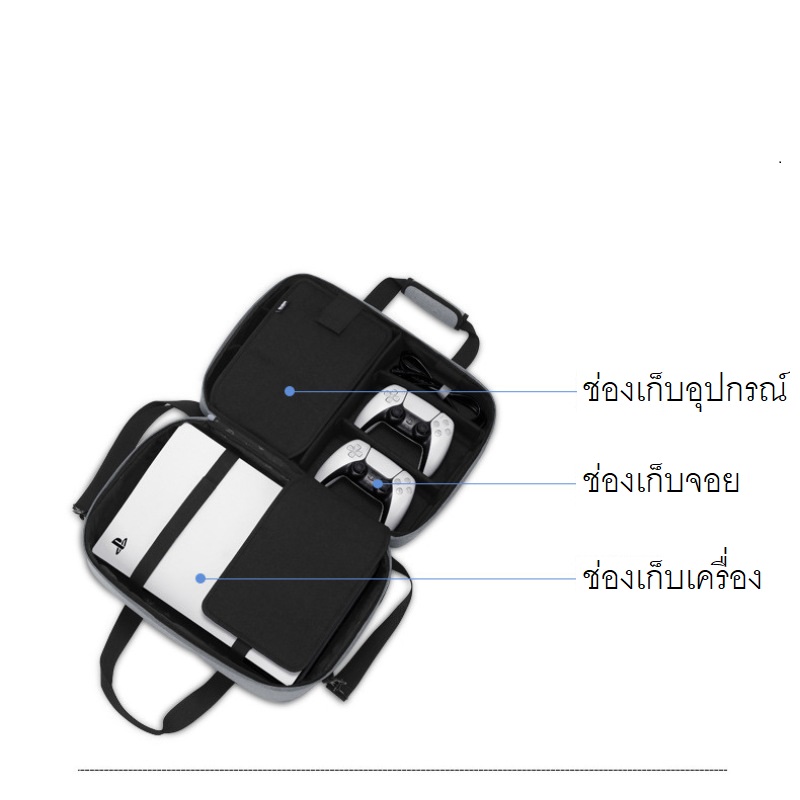 กระเป๋าเป้สะพานข้างเดินทางสำหรับเครื่องเกม PS5 ทุกรุ่น