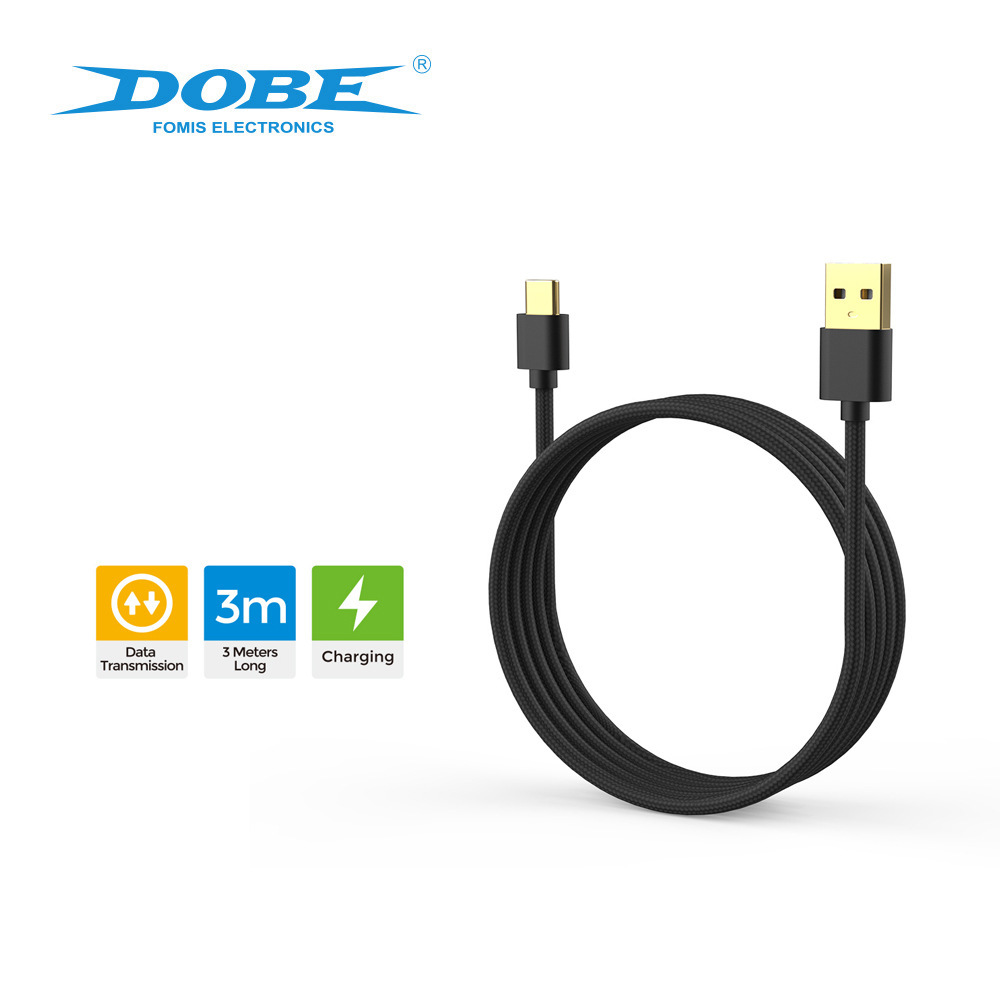DOBE TP5-3585 สาย Type-C ข้อมูล+ชาร์จ หัวทองเหลือง (ยาว3เมตร)