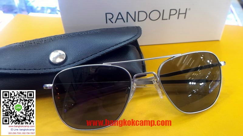 แว่น RANDOLPH...Randolph Aviator AF54611-G Square Sunglasses, Matte Chrome,55 mm