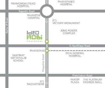 รหัสทรัพย์ 52969 ให้เช่า Ideo Mobi Phayathai (ไอดีโอ โมบิ พญาไท) ห้องสตูดิโอ 1 ห้องน้ำ ขนาด 21 ตร.ม.