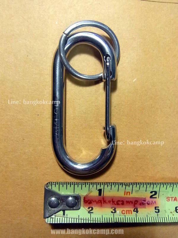 พวงกุญแจ คาราบิเนอร์ Carabiners สแน็ปลิงค์ Snaplink ตะขอเกี่ยว - สแตนเลส (แบบตัวโอ) 2.5นิ้ว (2อัน)