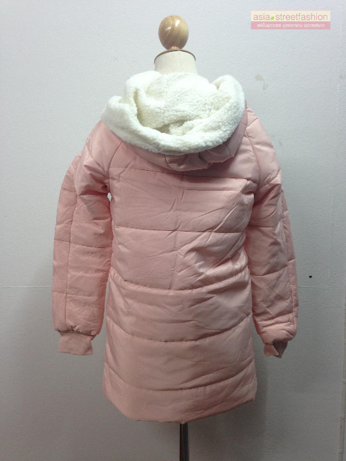 เสื้อโค้ทกันหนาวฮู้ดดี้ กันหนาวกันลม ผ้าในลอนบุนวม+ซับในขนแกะ พร้อมส่งจ้า สีดำ