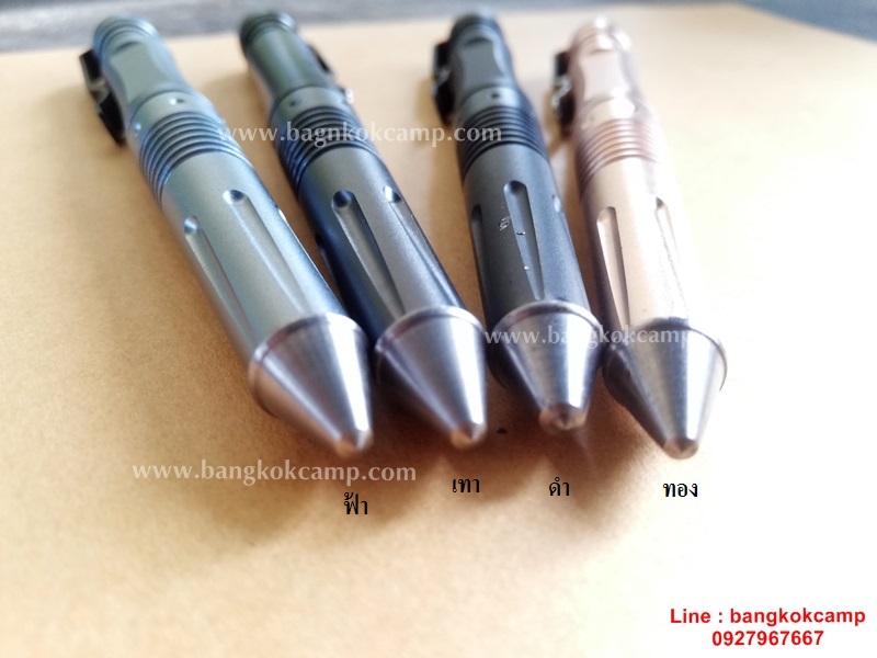 ปากกาแทคนิคอล Tactical Pen ปลายคาร์ไบท์ (กระแทกกระจกได้ แข็งมากใช้ขูด-เขียนโลหะได้) สีดำ