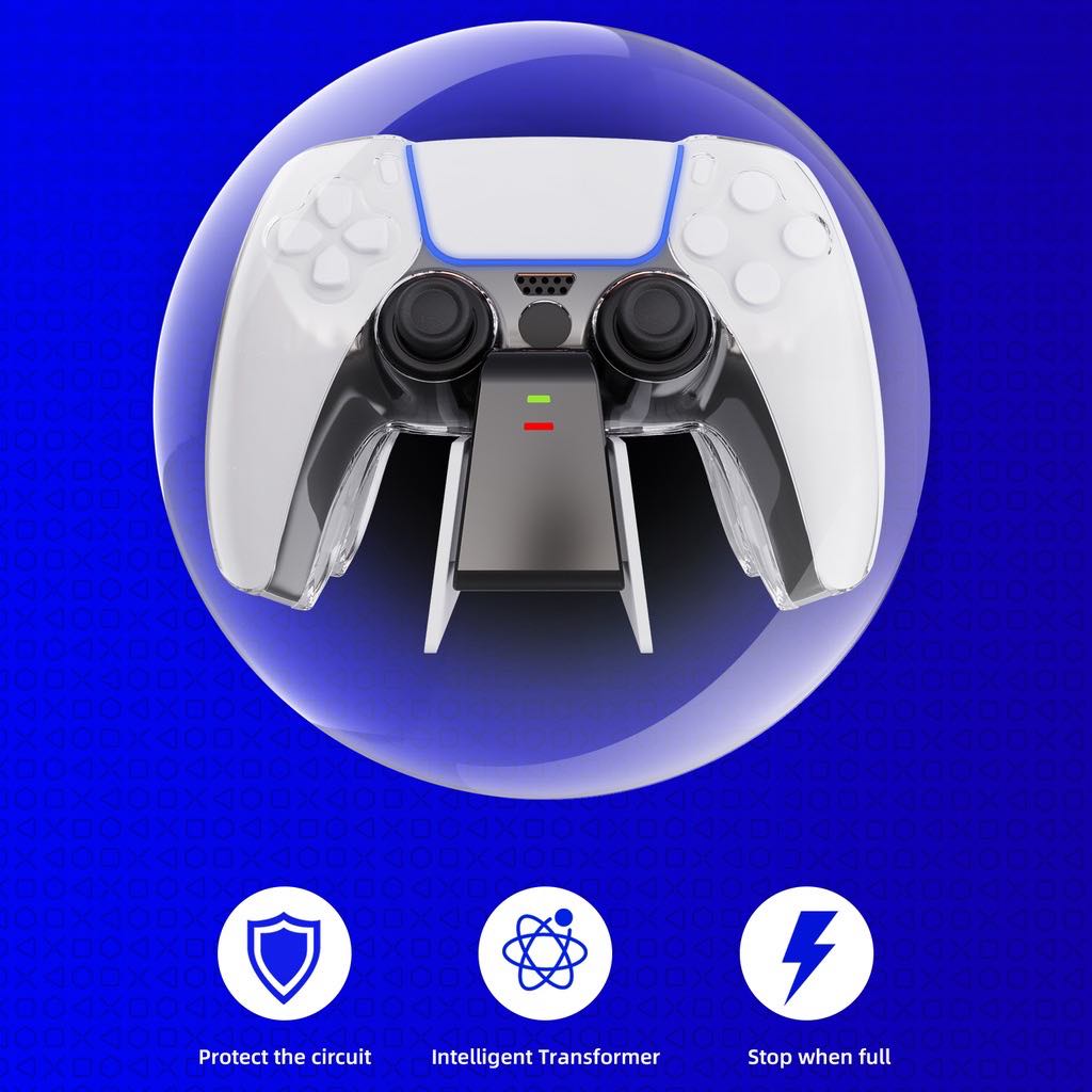 IINE แท่นชาร์จอย PS5 ใส่ซิลิโคน เคสใส ชาร์จได้ทุกแบบ IINE L652