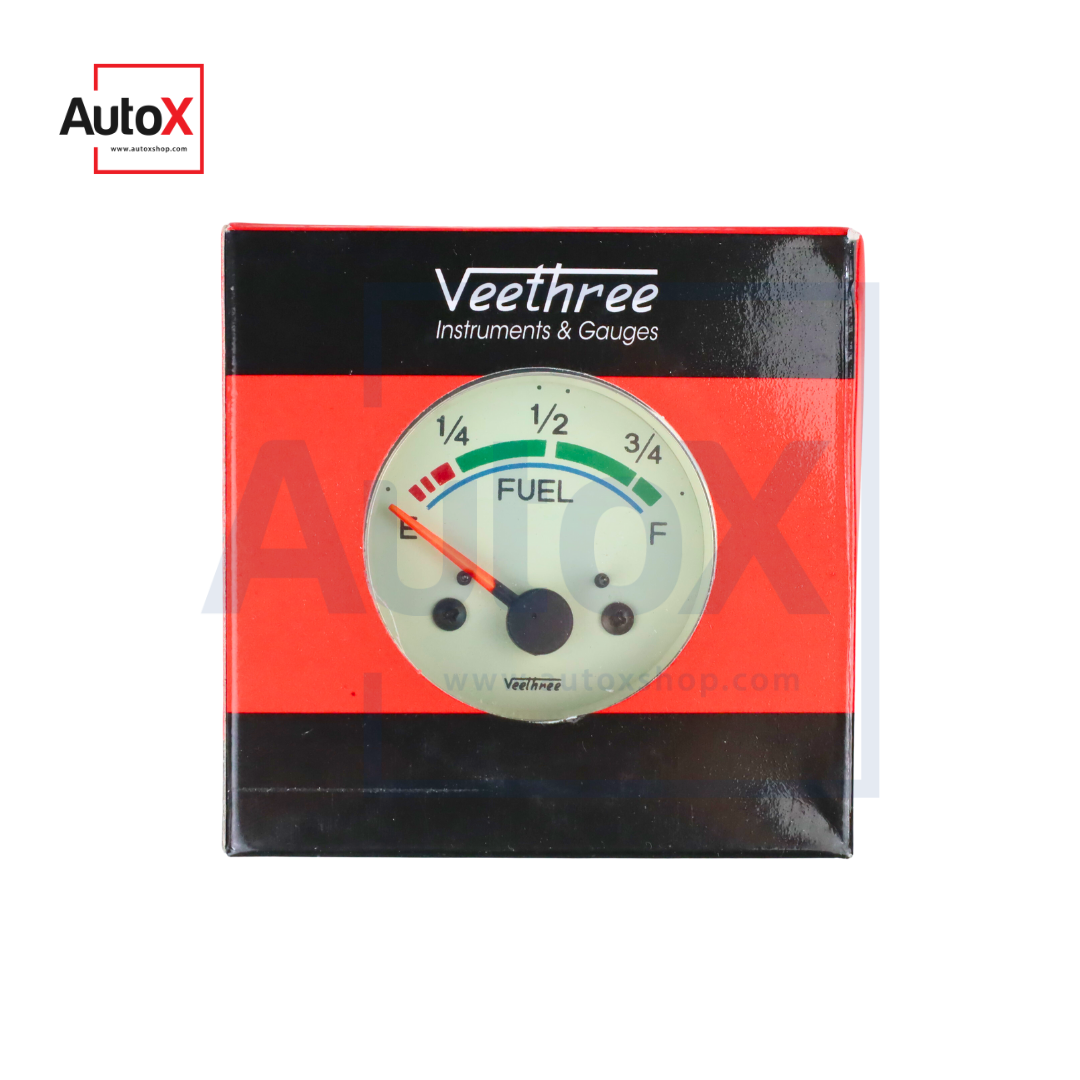 เกจวัดระดับน้ำมัน 24V หน้าปัดขาว ยี่ห้อVeethree