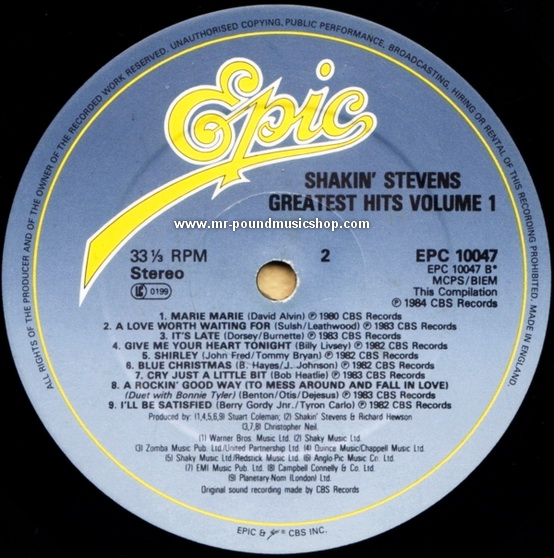 Shakin' Stevens - Greatest Hits Vol.1