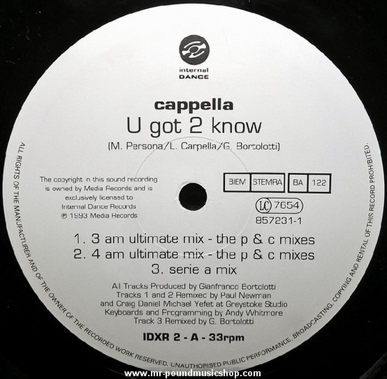 Cappella - U Got 2 Know (Revisited)