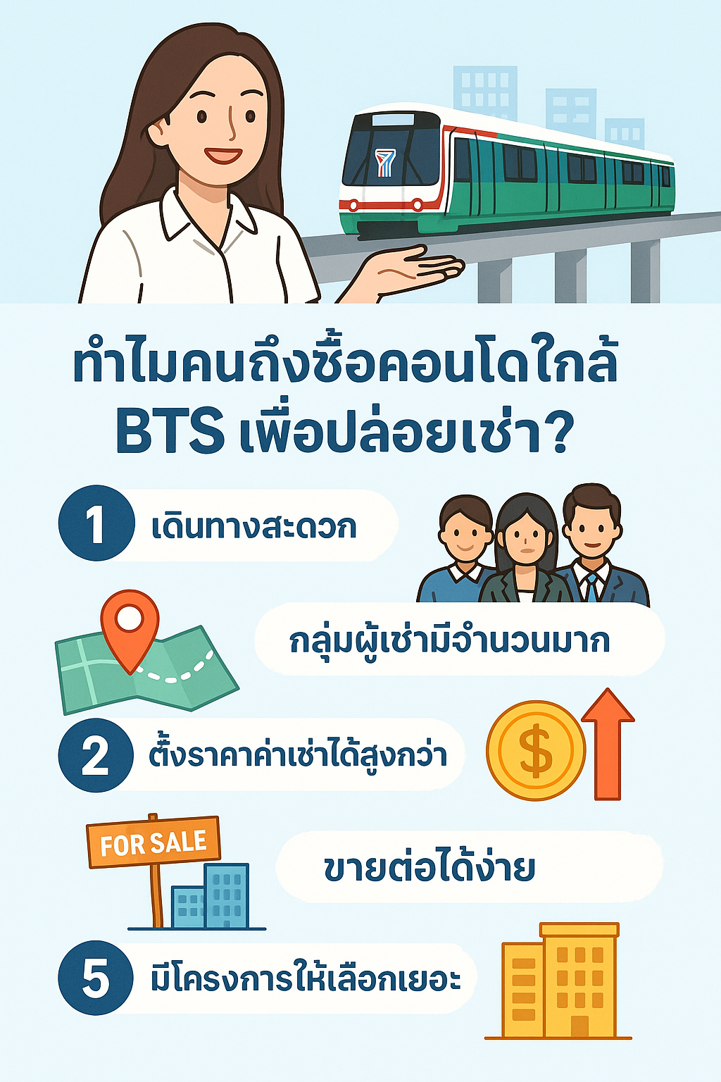 ทำไมคนถึงซื้อคอนโดใกล้ BTS เพื่อปล่อยเช่า?