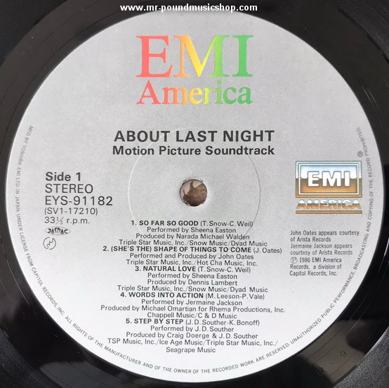 Various Artists - "About Last Night..." Music From The Motion Picture