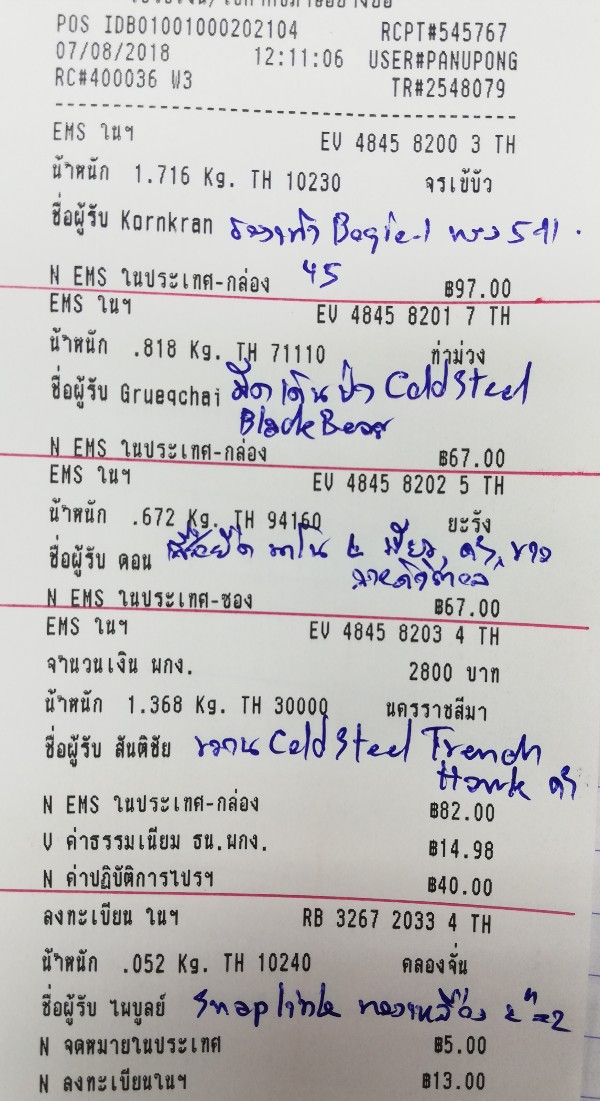 ใบเสร็จฯ สิงหาคม​ 2561