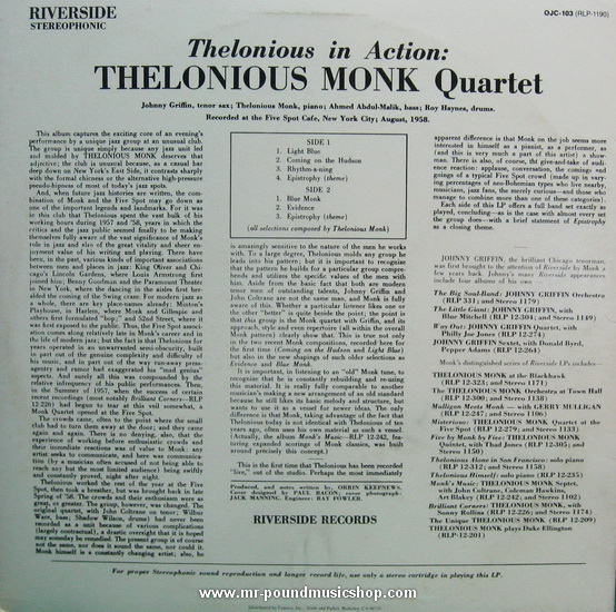 Thelonious Monk Quartet With Johnny Griffin - Thelonious In Action