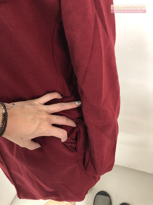 เสื้อโค้ทกันหนาว สไตล์เกาหลี ทรง Classic ผ้าสำลีเนื้อเบา ไม่หนา บุซับในกันลม สีไวน์แดง พร้อมส่ง RED WINE XL