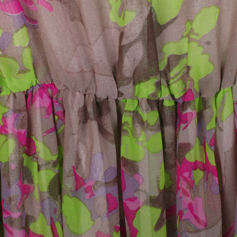 MAXI DRESS ชุดเดรสยาวแฟชั่น 2 ชิ้น ผ้าชีฟอง พื้นสีน้ำตาล ลายเขียว ชมพู ม่วง ใส่ทำงาน ใส่ออกงานได้ น่ารัก ASIA STREET FASHION