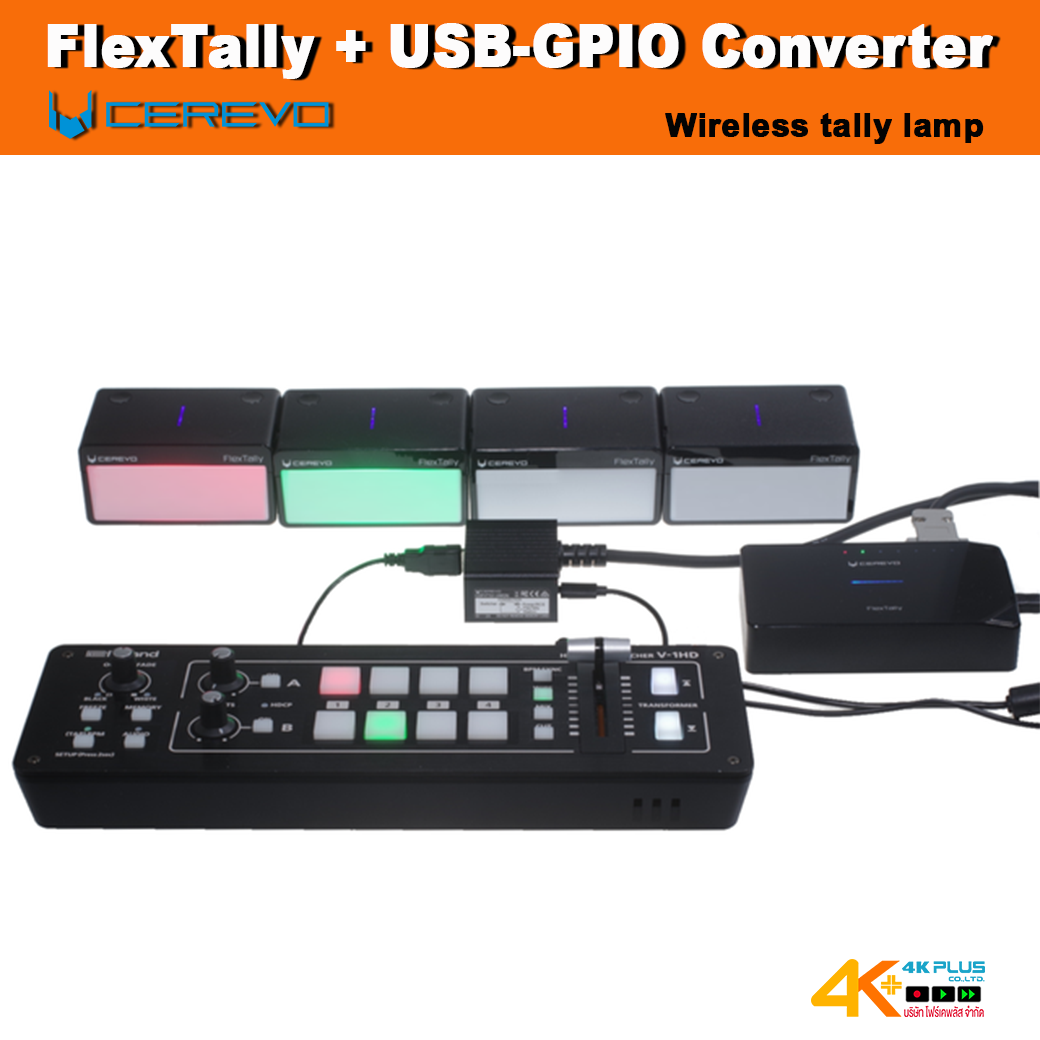 Cerevo FlexTally (1 Station + 4 Lamps) + USB-GPIO Converter