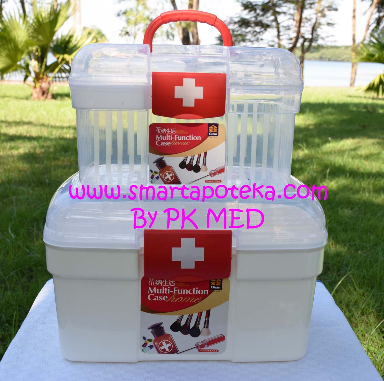 กล่องยาสามัญประจำบ้าน (Medical Box) size "S" (สีแดง) + กล่องยาสามัญประจำบ้าน (Medical Box) size "L" (สีแดง)