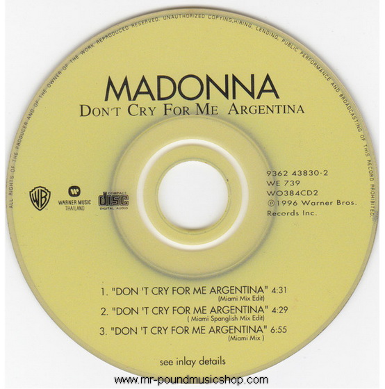Madonna - Don't Cry For Me Argentina (From OST. Evita)