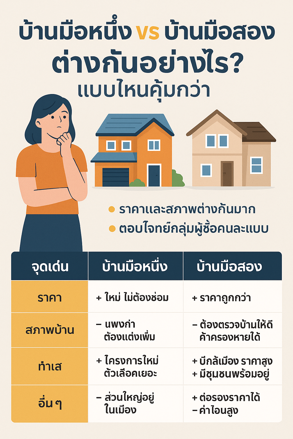 บ้านมือหนึ่ง vs บ้านมือสอง ต่างกันอย่างไร? แบบไหนคุ้มกว่า?