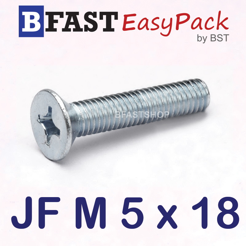 สกรูมิลสี่แฉก JF M 5 x 18 (15 ตัว/ถุง)