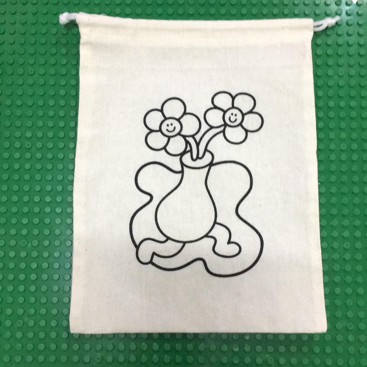 ถุงผ้าระบายสี แจกันดอกไม้ 7 - Eco Bag vase 7