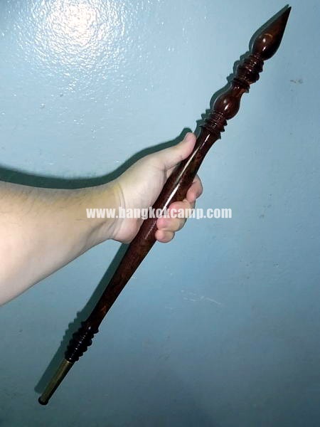 ไม้มงคลหายาก. ไม้ตะพดส้น ตะพดถือ ไม้ครู (ไม้แก่นมะขาม).ไม้ถือแก่นมะขาม สวย ปลายทองเหลือง.. ลายสวย (NO.1)