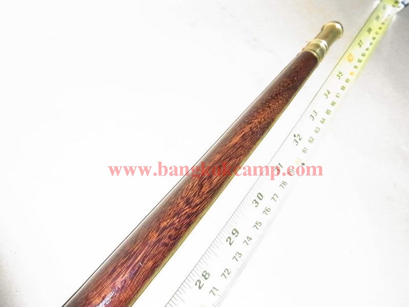 ไม้มงคลหายาก... ไม้ตะพด(ไม้แก่นมะขาม) หัว+ท้ายทองเหลือง ลายไม้สวย