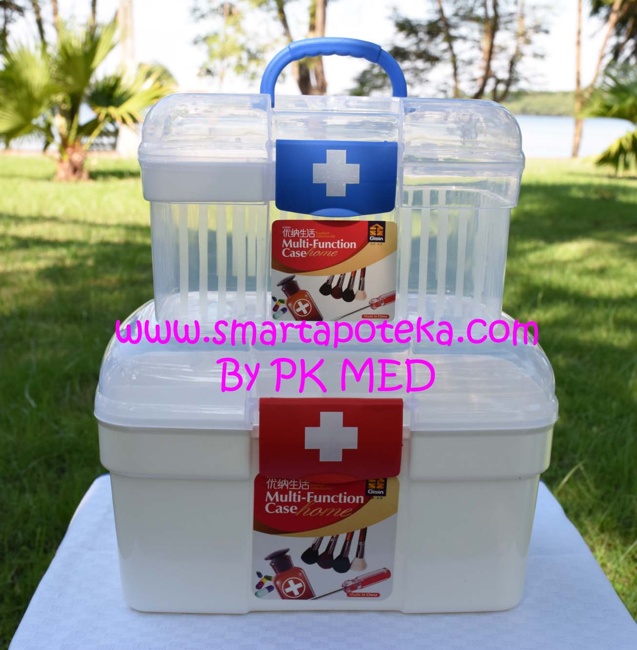 กล่องยาสามัญประจำบ้าน (Medical Box) size "S" (สีน้ำเงิน) + กล่องยาสามัญประจำบ้าน (Medical Box) size "L" (สีแดง)