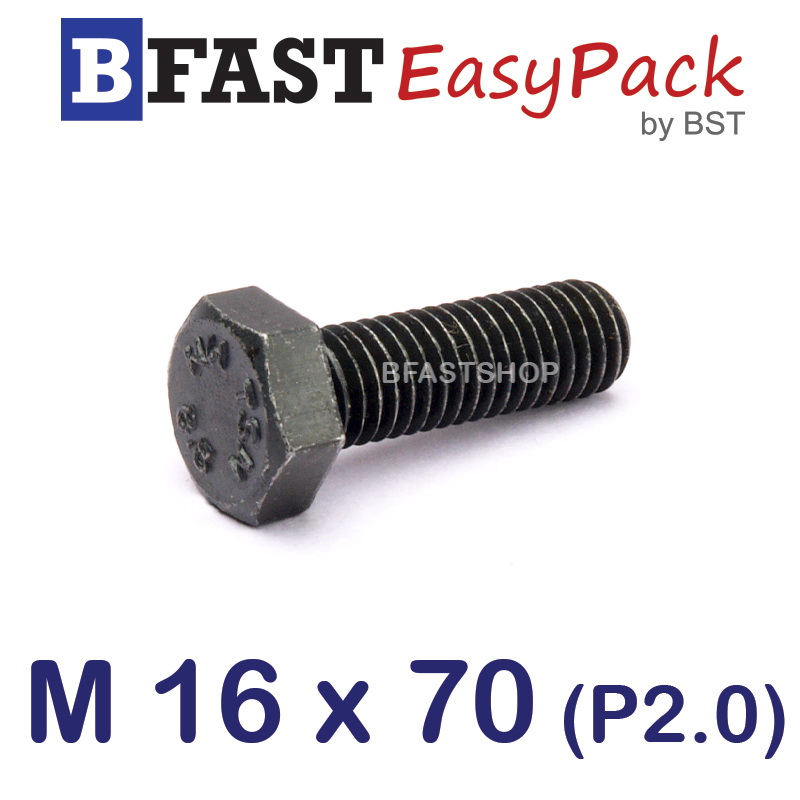 สกรูมิลดำ M 16 x 70 *เกลียวครึ่ง*