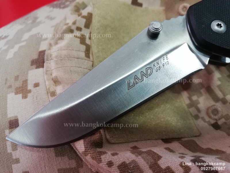 มีด LAND Knife GB-910 ใบเรียบ ด้ามดำ