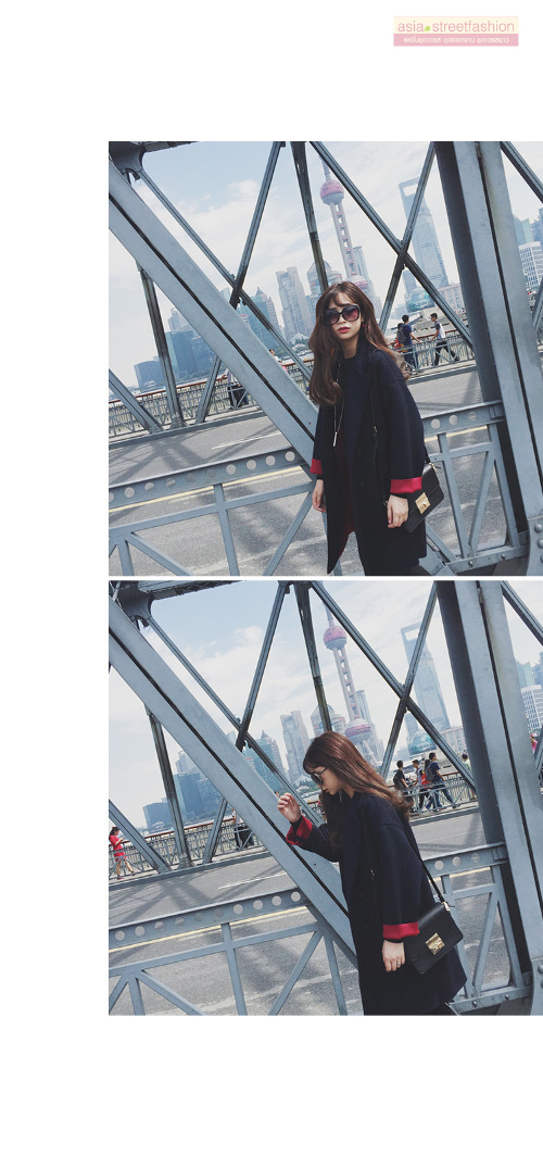 เสื้อโค้ททรงเก๋ ผ้าวูทรงแข็งเนื้อดี บุซับในกันลม แต่งพับแขนสีแดง ชายรุ่ย งานเก๋มาก พร้อมส่ง สีเทา