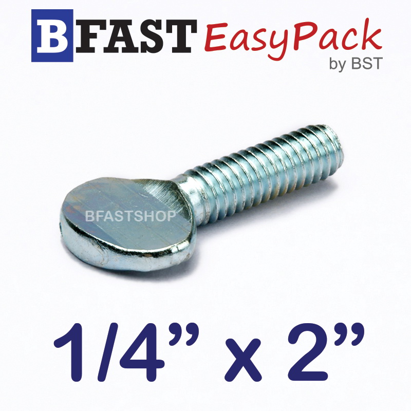 สกรูหางปลาแบน 1/4" x 2" (5 ตัว/ถุง)