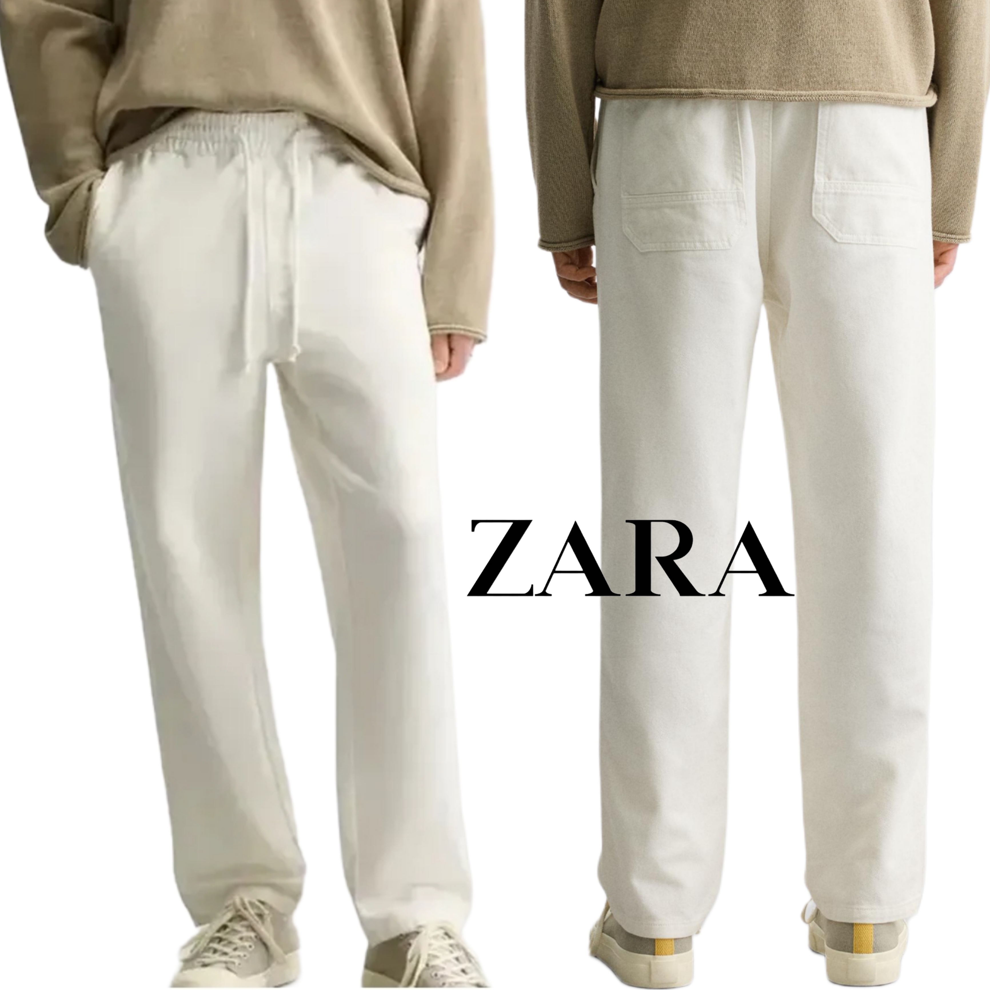 Zara Men's cotton linen stretch easy pants