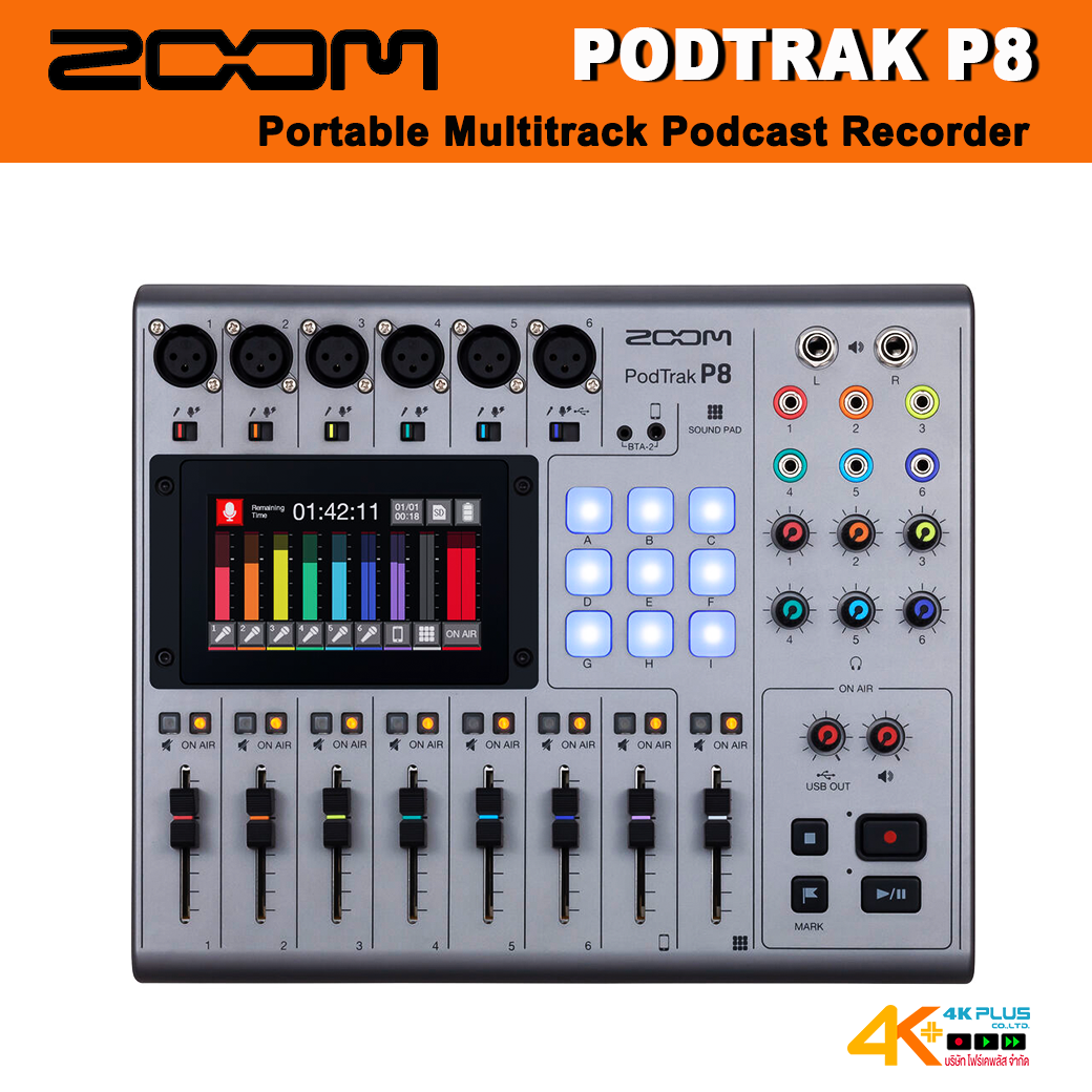 Zoom PodTrak P8 Portable Multitrack Podcast Recorder