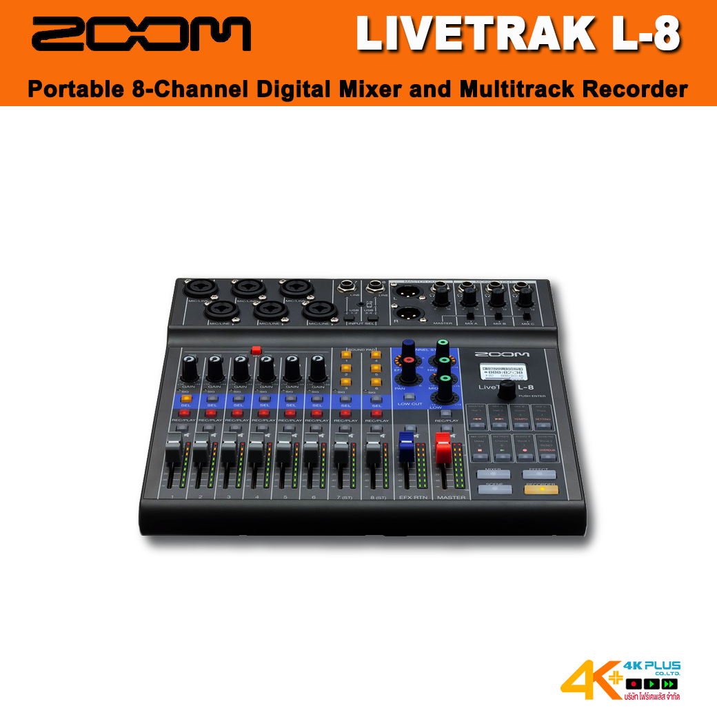 Zoom LiveTrak L-8 Portable 8-Channel Digital Mixer and Multitrack Recorder