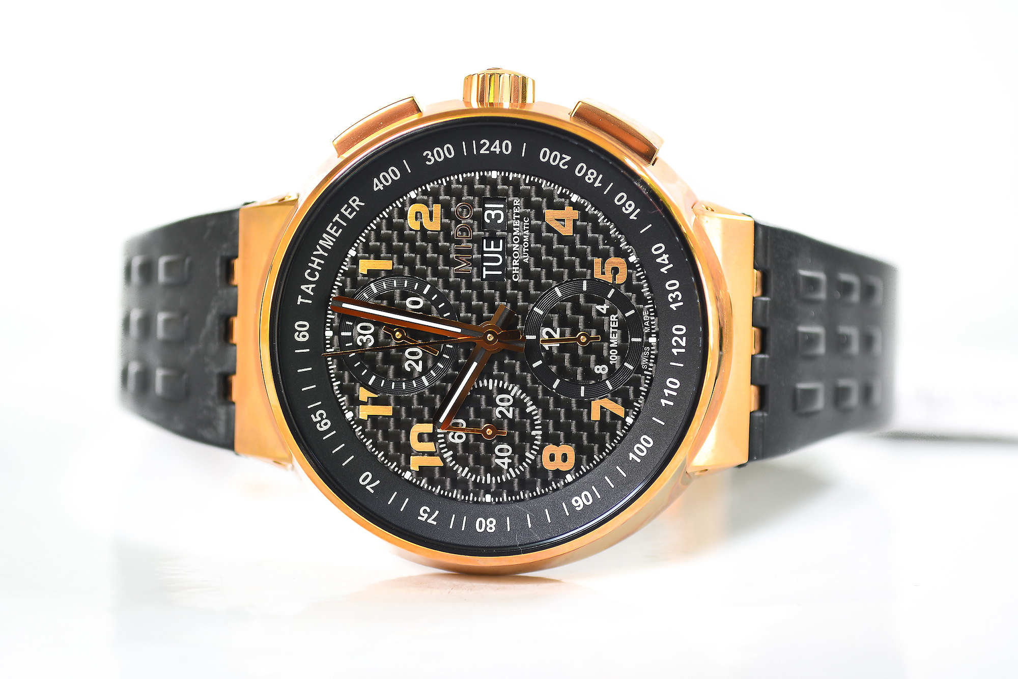 ์NEW:MIDO All Dial Rose Gold Tone Chronograph M8360.3.D8.92