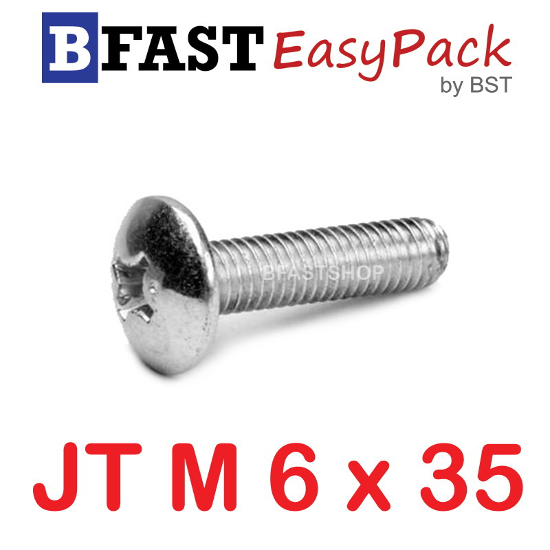 สกรูสแตนเลส SUS JT M6 x 35 (6 ตัว/ถุง)