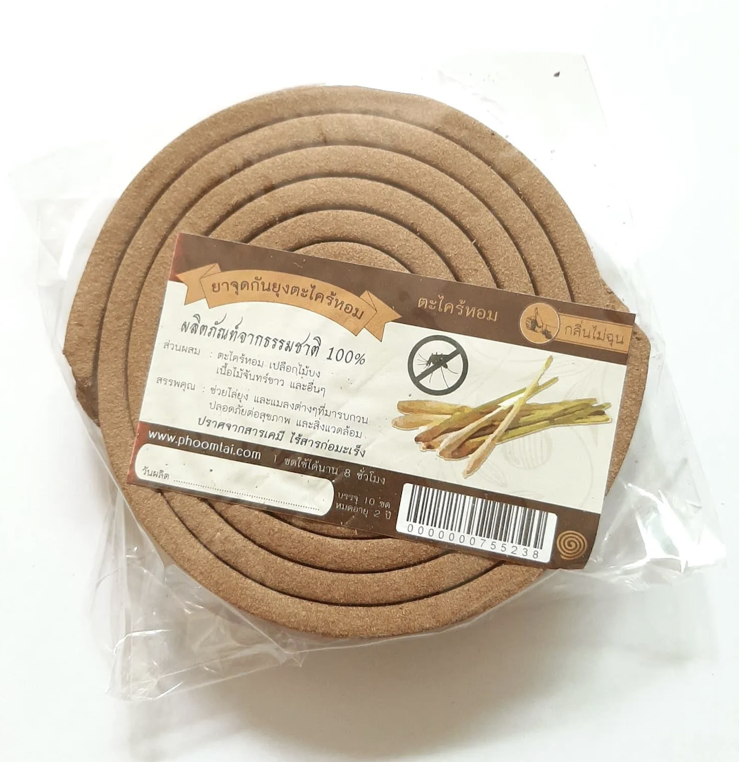 ยาจุดกันยุงสมุนไพร 6แผ่น(12 ขด)x6ถุง มี2กลิ่น
