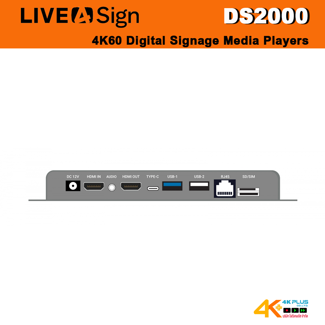 LIVE4Sign DS2000 4K60 Digital Signage Media Players With HDMI Input