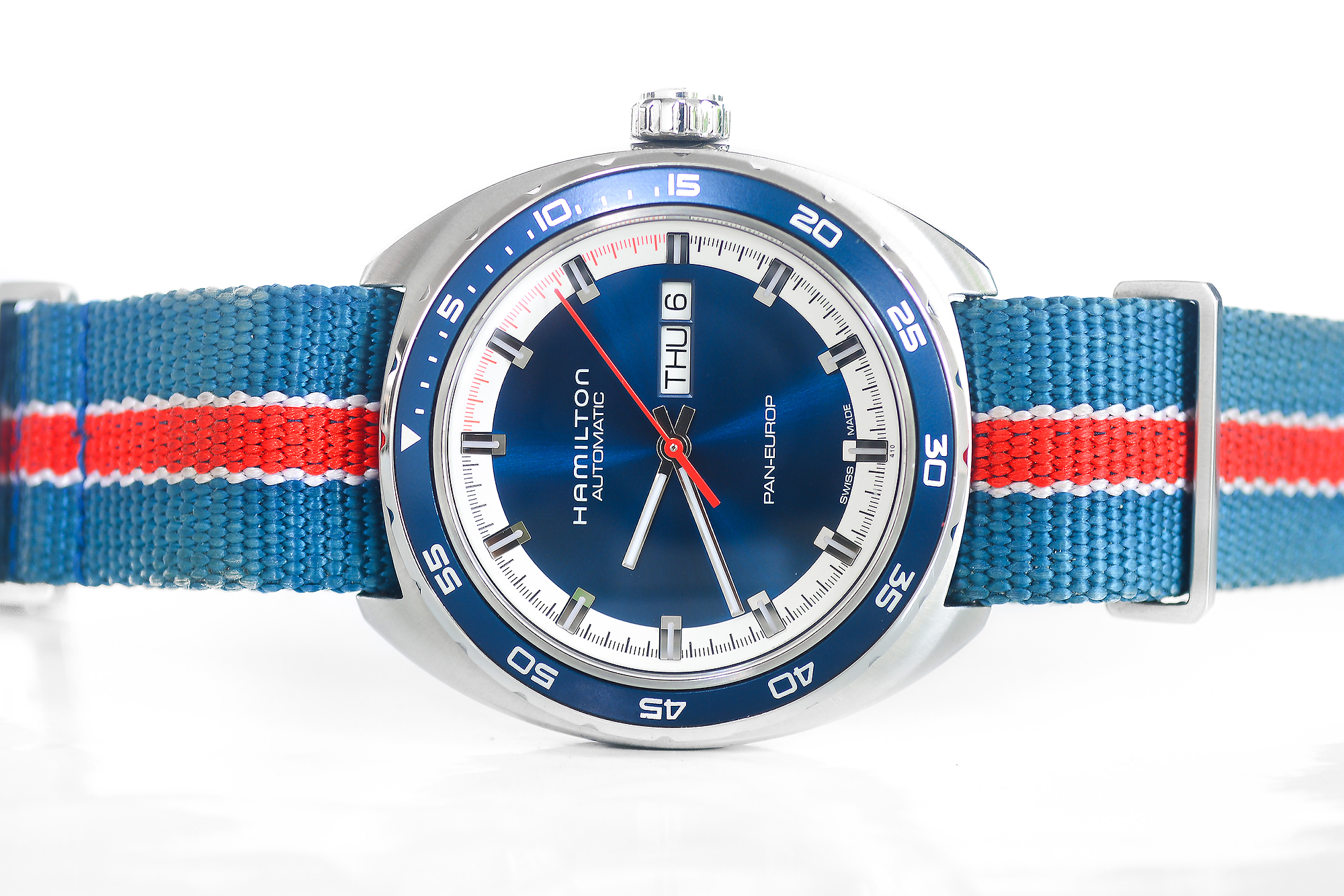 Hamilton Pan-Europ Blue Dail Day Date (Sold)